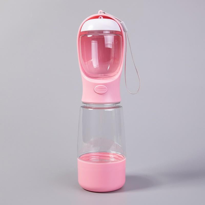 Portable Dog Water Bottle with Integrated Bowl - On-The-Go Pet Hydration Feed Accessory for Dogs, Cats