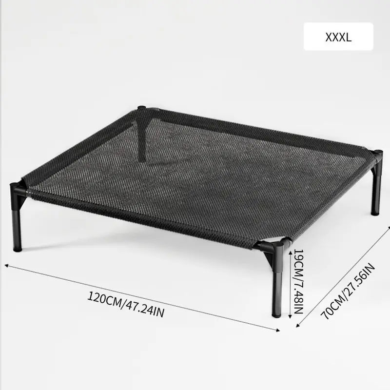 Elevated Cooling Pet Bed – Aluminum Frame & Breathable Mesh for Dogs & Cats