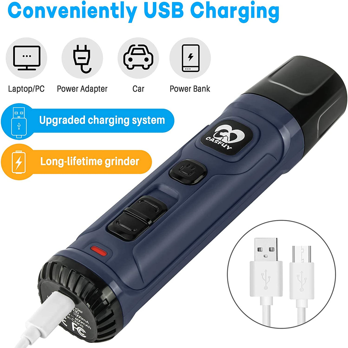 Advanced Dual LED Dog Nail Grinder - 2-Speed Electric Trimmer for Quiet, Painless Grooming of Small to Large Dogs and Cats (Blue)