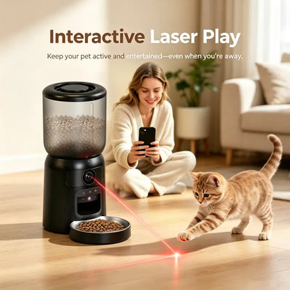 Taleboss 5L Automatic Cat Feeder with Camera – 1080P HD, App Control & 2-Way Audio
