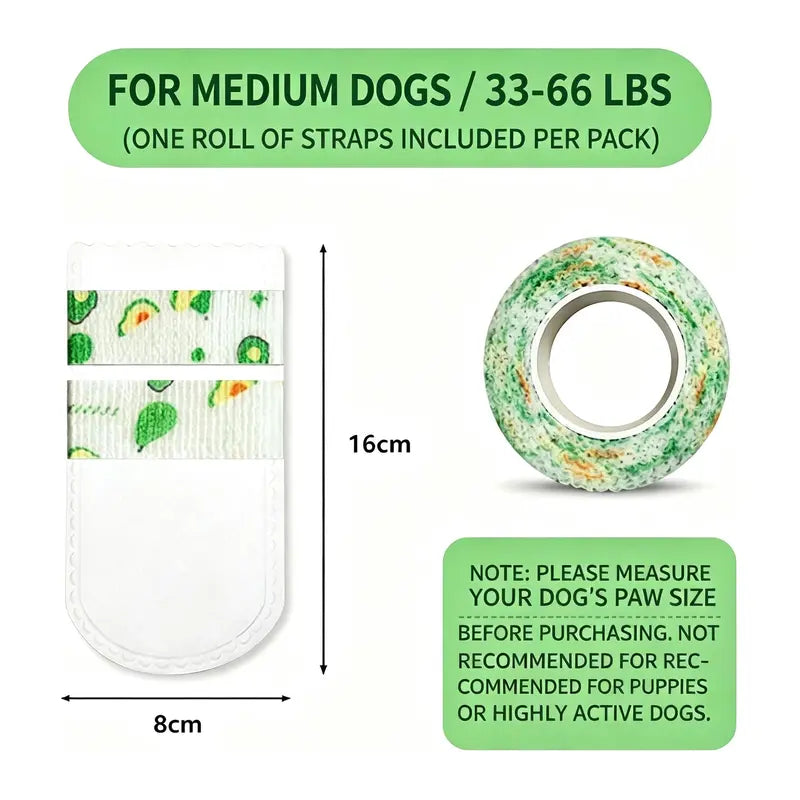 Disposable Dog Boots for Paw Protection, 20 Pcs Pet Shoes with Adjustable Self-Adhesive Bandage, Dog Disposable Foot Covers for Outdoor & Indoor Walking