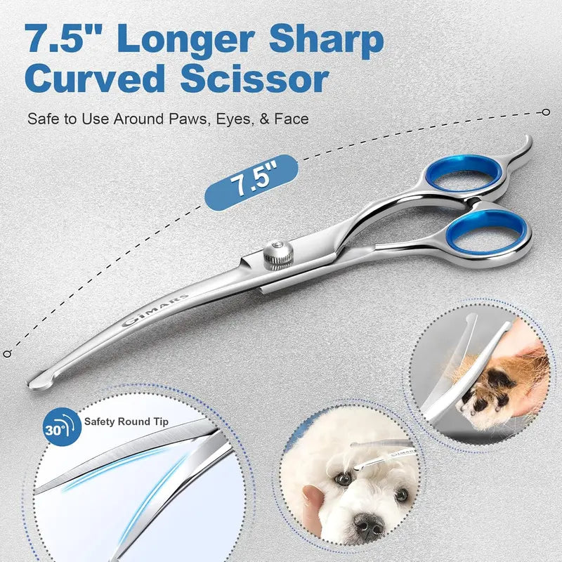 9-in-1 Pet Grooming Scissors Kit – Safety Round Tips