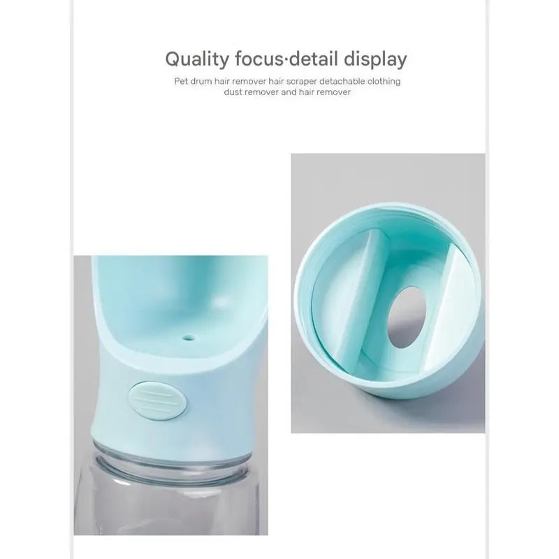 Portable Dog Water Bottle with Integrated Bowl - On-The-Go Pet Hydration Feed Accessory for Dogs, Cats
