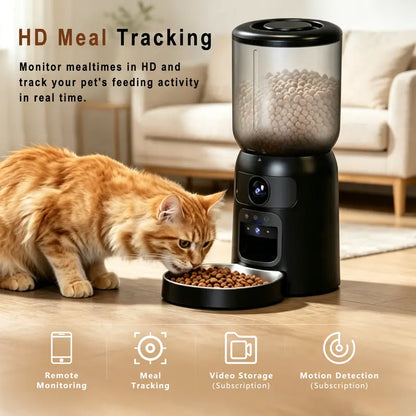 Taleboss 5L Automatic Cat Feeder with Camera – 1080P HD, App Control & 2-Way Audio