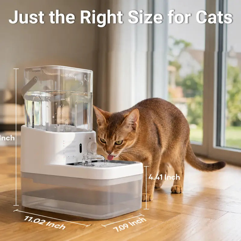 Automatic Cat & Dog Water Dispenser Filterless Wireless Water Fountain, Motion Sensor Activated Pet Water Dispenser, 4000Mah Rechargeable, 304 Stainless Steel Bowl, Gravity Refill, Wastewater Separationr Tanks,Gravity Water Refill,Stainless Steel Bowls