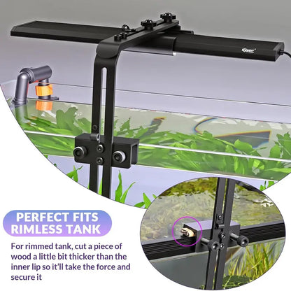 Hygger Aquarium Light Riser – Adjustable Aluminum Mounting Bracket for Fish Tanks