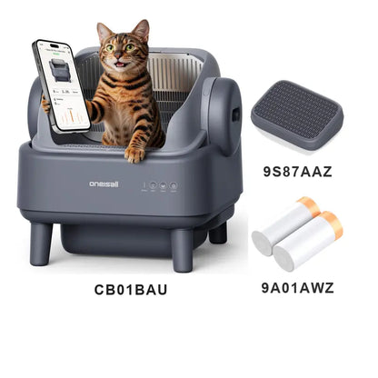 Sohochic Oneisall Smart Self-Cleaning Litter Box , Open-Top Easy Rinse, APP Remote Control, 11L Big Waste Drawer for Adult Large Cats