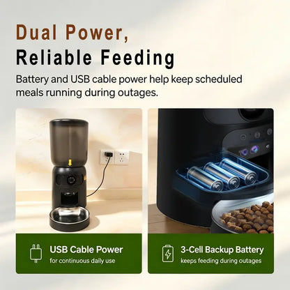 Taleboss 5L Automatic Cat Feeder with Camera – 1080P HD, App Control & 2-Way Audio