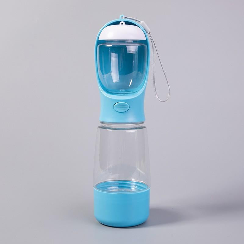 Portable Dog Water Bottle with Integrated Bowl - On-The-Go Pet Hydration Feed Accessory for Dogs, Cats