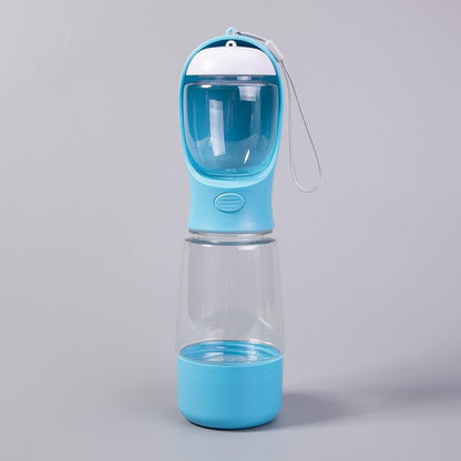 Portable Dog Water Bottle with Integrated Bowl - On-The-Go Pet Hydration Feed Accessory for Dogs, Cats