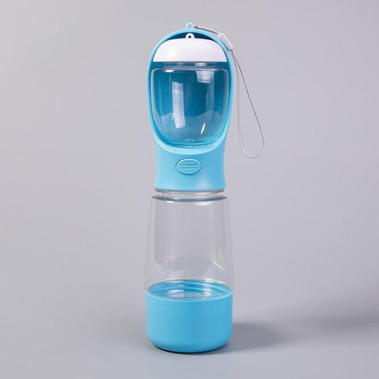Portable Dog Water Bottle with Integrated Bowl - On-The-Go Pet Hydration Feed Accessory for Dogs, Cats