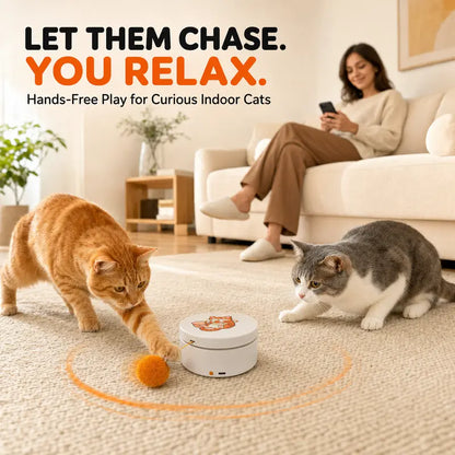 Smart Rotating Cat Teaser – Rechargeable Interactive Toy with 5 Play Modes & Auto-Sleep