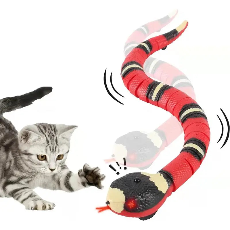 USB Rechargeable Interactive Snake Toy – Smart Sensing, Obstacle-Avoiding Cat Toy