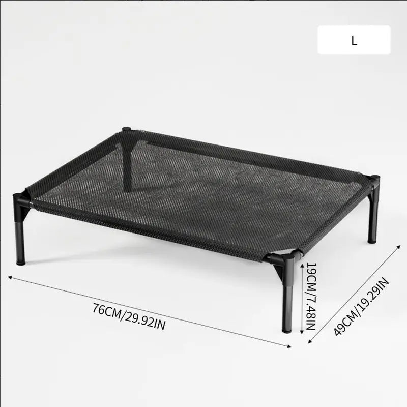 Elevated Cooling Pet Bed – Aluminum Frame & Breathable Mesh for Dogs & Cats