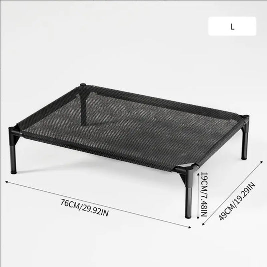 Elevated Cooling Pet Bed – Aluminum Frame & Breathable Mesh for Dogs & Cats