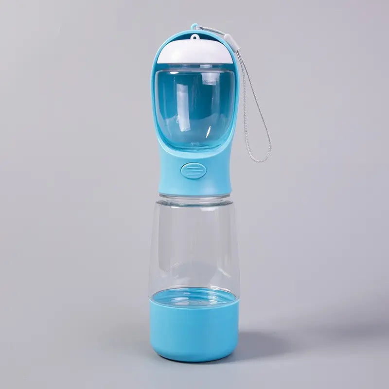 Portable Dog Water Bottle with Integrated Bowl - On-The-Go Pet Hydration Feed Accessory for Dogs, Cats