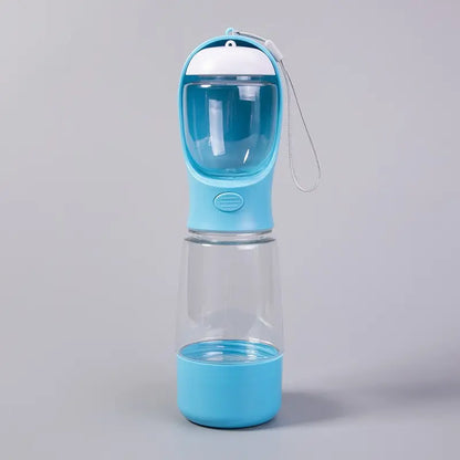 Portable Dog Water Bottle with Integrated Bowl - On-The-Go Pet Hydration Feed Accessory for Dogs, Cats