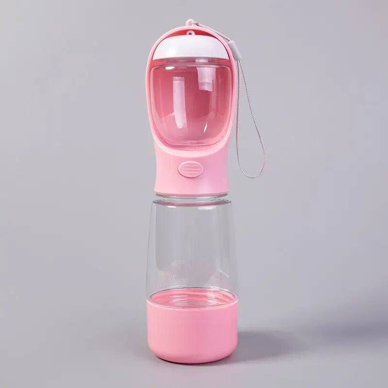 Portable Dog Water Bottle with Integrated Bowl - On-The-Go Pet Hydration Feed Accessory for Dogs, Cats