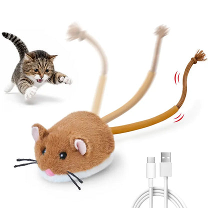 Potaroma Plush Mouse Rolling Cat Toy – Automatic Motion-Activated & Rechargeable