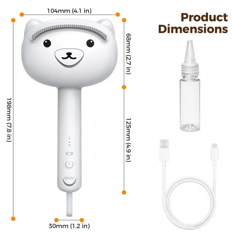 4-In-1 Rechargeable Pet Steam Brush for Cats & Dogs, Self-Cleaning Deshedding Grooming Brush with 2-Speed Mist Spray, Skin-Safe Stainless Steel Pins, Detangling Massage Comb & Silicone Hair Remover for Long & Short Hair, Shedding Season Poodle