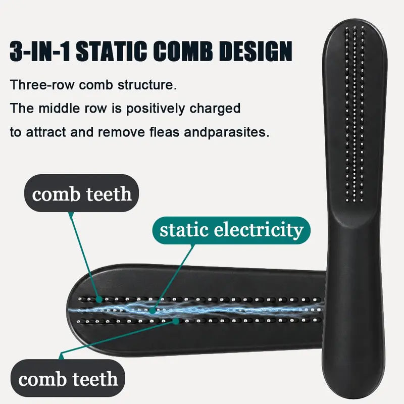Stainless Steel Flea Comb for Dogs & Cats - Effective Grooming Tool That Detangles Fur, Travel-Size for Small/Large Pets, Long/Short Hair Removal