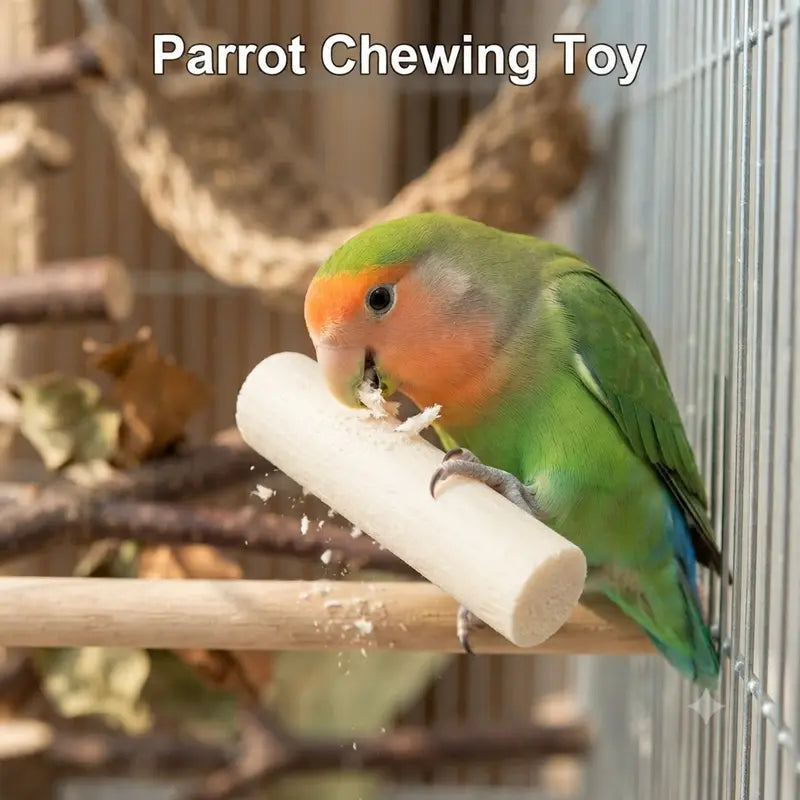 6-Pack Natural Tongcao Bird Chew Sticks – Parrot Shredding & Foraging Toys