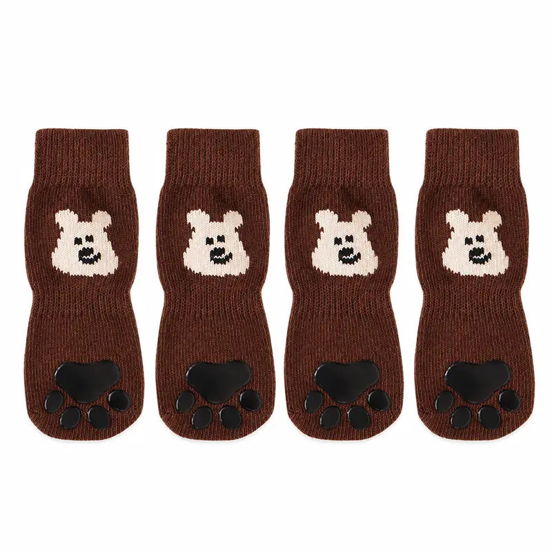 Dog Paw Protectors - 4-Piece Silicone Set with Anti-Slip Grip, Wear-Resistant, Lightweight Fit for Outdoor Safety of Puppies and Dogs