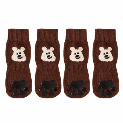 Dog Paw Protectors - 4-Piece Silicone Set with Anti-Slip Grip, Wear-Resistant, Lightweight Fit for Outdoor Safety of Puppies and Dogs