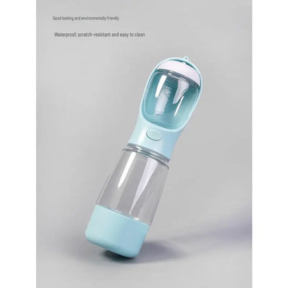 Portable Dog Water Bottle with Integrated Bowl - On-The-Go Pet Hydration Feed Accessory for Dogs, Cats