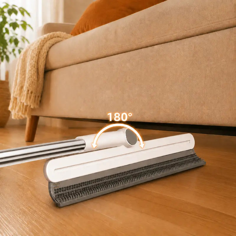 Pet Hair Remover Rake/Scraper, 180° Rotating Pet Hair Remover Broom, Reusable Wet Dry Squeegee, Silicone Scrubber for Carpet, Couch, Hardwood Floors,Bathroom and Pet Areas, Lint Roller Alternative for Rugs, Beds, Mats & Furniture