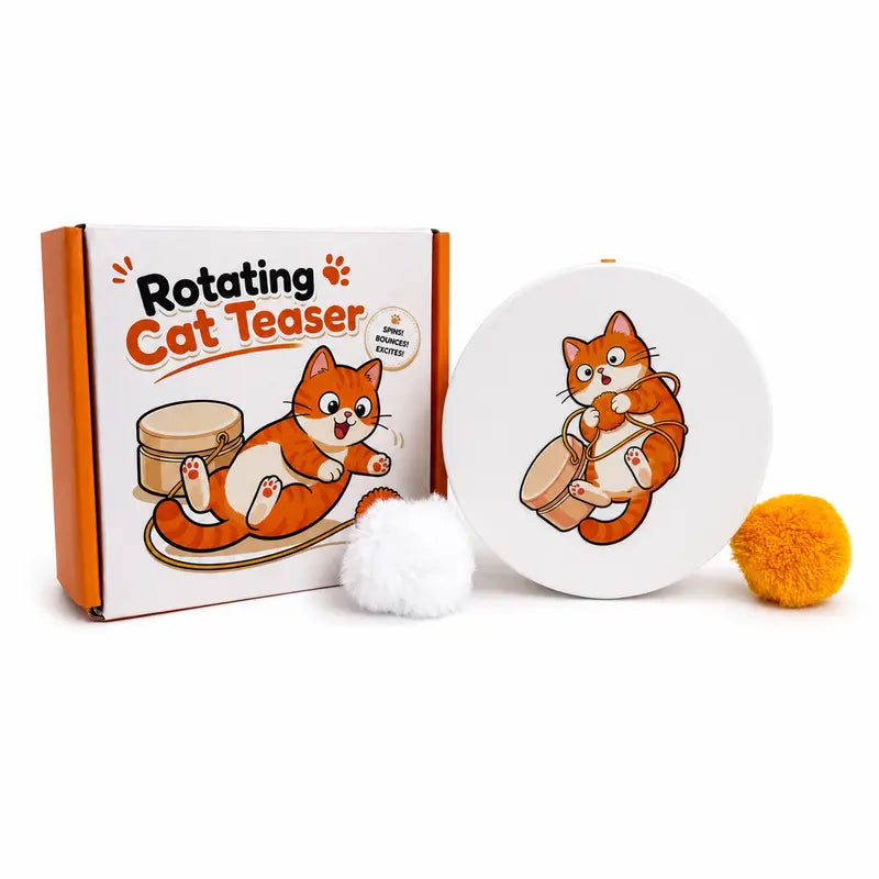 Smart Rotating Cat Teaser – Rechargeable Interactive Toy with 5 Play Modes & Auto-Sleep