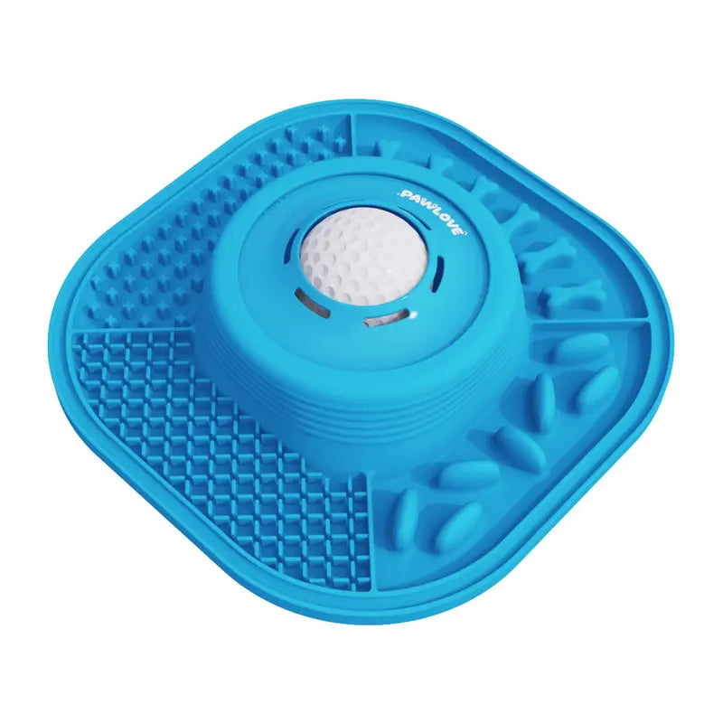 Pawlove Dog Food Slow Feeder Bowl - Ball-In Design Neater Feeder, 3/4 Cup Food-Grade Licking Bowl, Anti-Slip Rubber, Ball Movement Curbs Splash Mess, Bone Broth Ready, Dishwasher Safe, Puppy Anxiety Relief | Pet Feeding Supplies