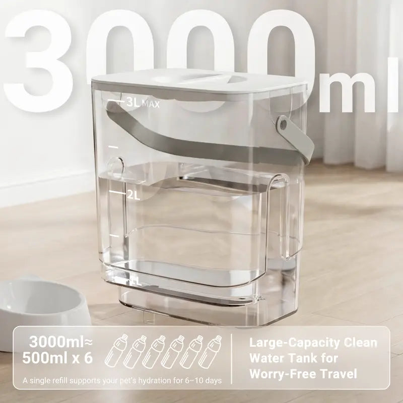 Automatic Cat & Dog Water Dispenser Filterless Wireless Water Fountain, Motion Sensor Activated Pet Water Dispenser, 4000Mah Rechargeable, 304 Stainless Steel Bowl, Gravity Refill, Wastewater Separationr Tanks,Gravity Water Refill,Stainless Steel Bowls