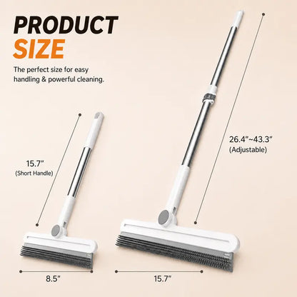Pet Hair Remover Rake/Scraper, 180° Rotating Pet Hair Remover Broom, Reusable Wet Dry Squeegee, Silicone Scrubber for Carpet, Couch, Hardwood Floors,Bathroom and Pet Areas, Lint Roller Alternative for Rugs, Beds, Mats & Furniture
