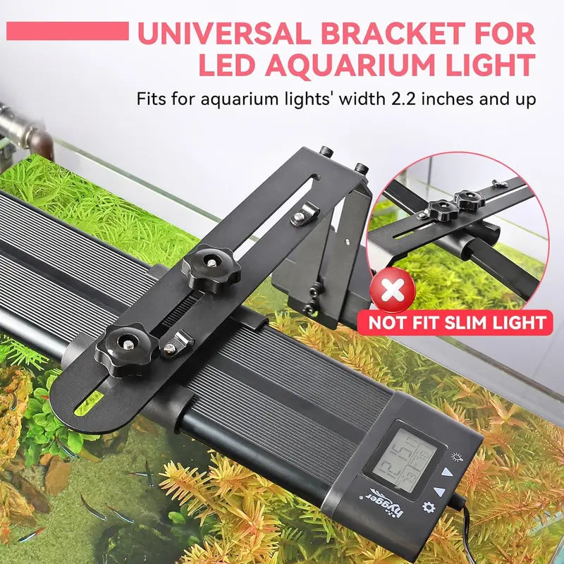 Hygger Aquarium Light Riser – Adjustable Aluminum Mounting Bracket for Fish Tanks