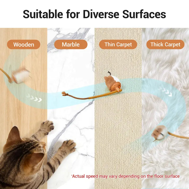 Potaroma Plush Mouse Rolling Cat Toy – Automatic Motion-Activated & Rechargeable
