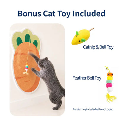 Indoor Self-Adhesive Felt Cat Scratcher Mat - Free Cartoon Hamburger, Christmas Tree, Animal Print Toy, Wall Protector, Customizable, Easy to Cut, Saves Sofas from Clawing, Adhesive Stays Put, Cat Furniture