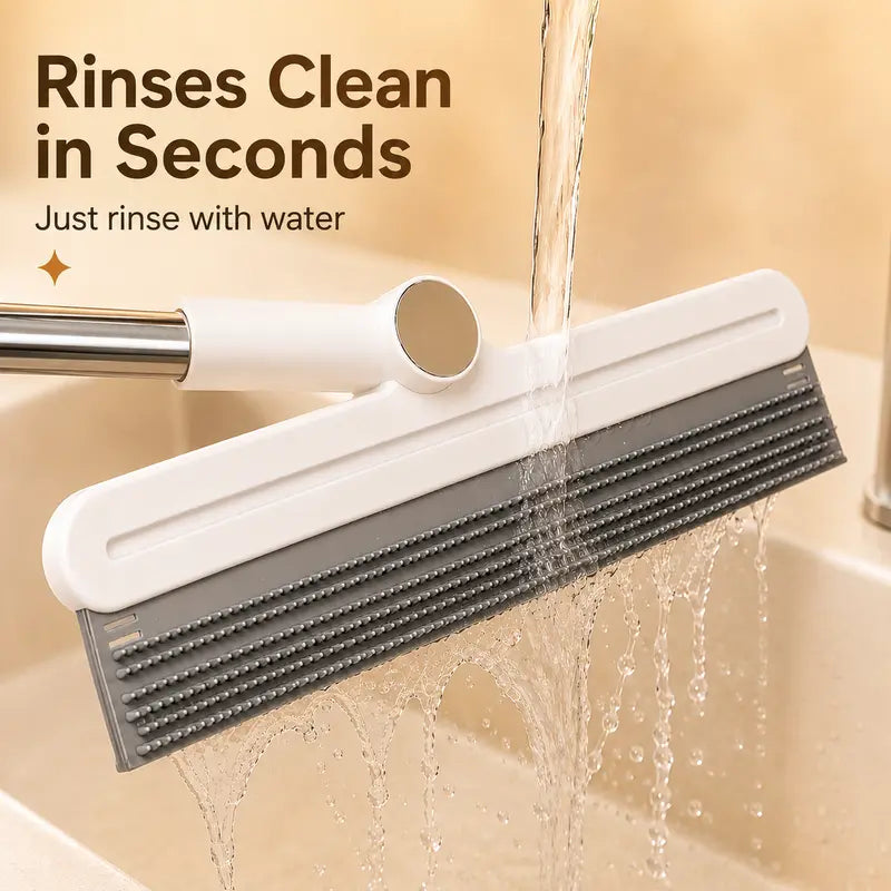 Pet Hair Remover Rake/Scraper, 180° Rotating Pet Hair Remover Broom, Reusable Wet Dry Squeegee, Silicone Scrubber for Carpet, Couch, Hardwood Floors,Bathroom and Pet Areas, Lint Roller Alternative for Rugs, Beds, Mats & Furniture