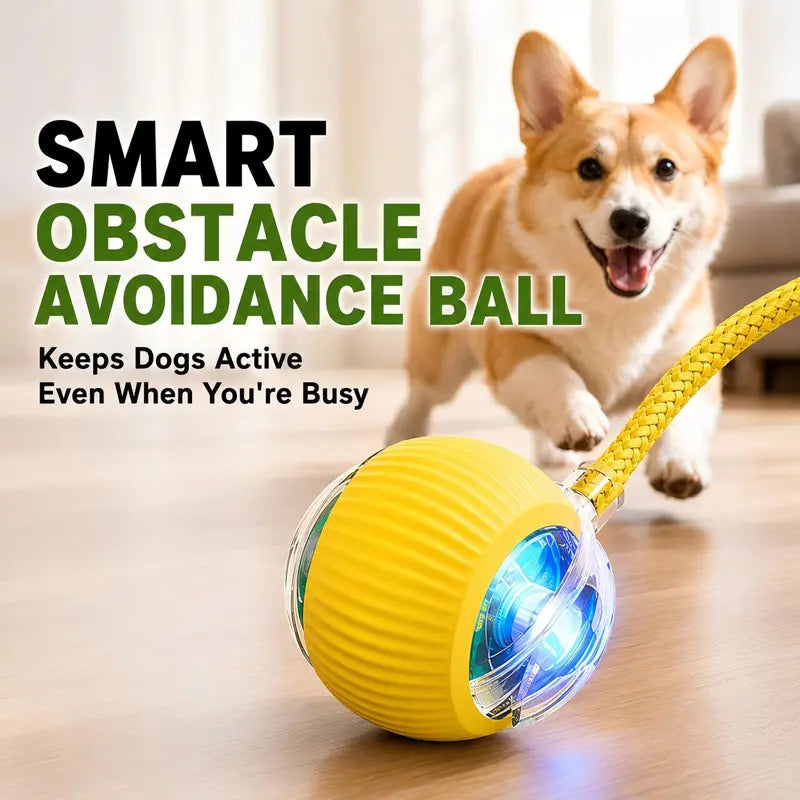 Interactive Smart Chew-Resistant Dog Ball Toy – Automatic Obstacle Avoidance